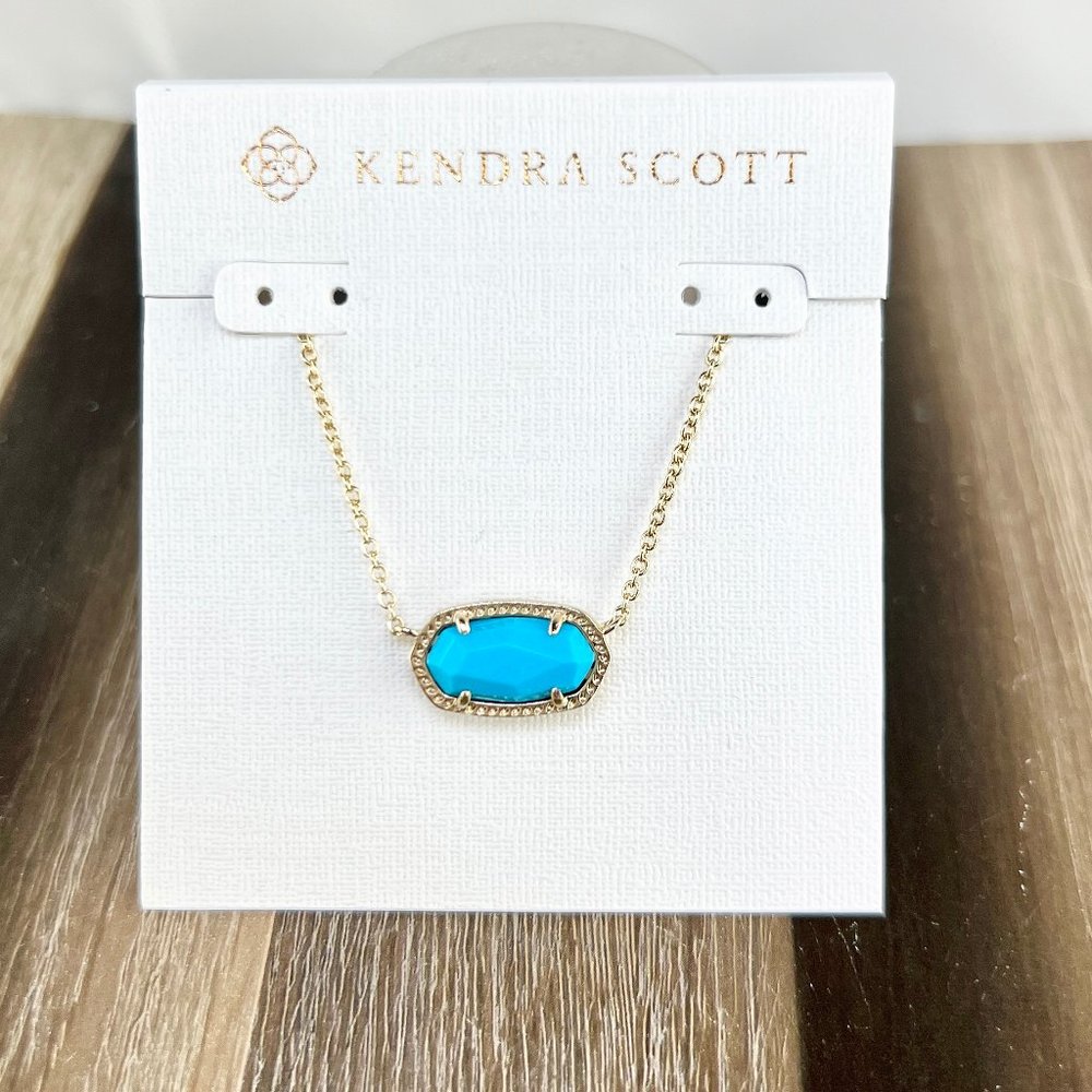 Kendra Scott Elisa turquoise gold necklace